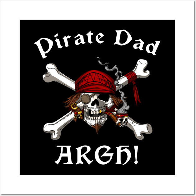 Pirate Dad Skull Crossbones Wall Art by underheaven